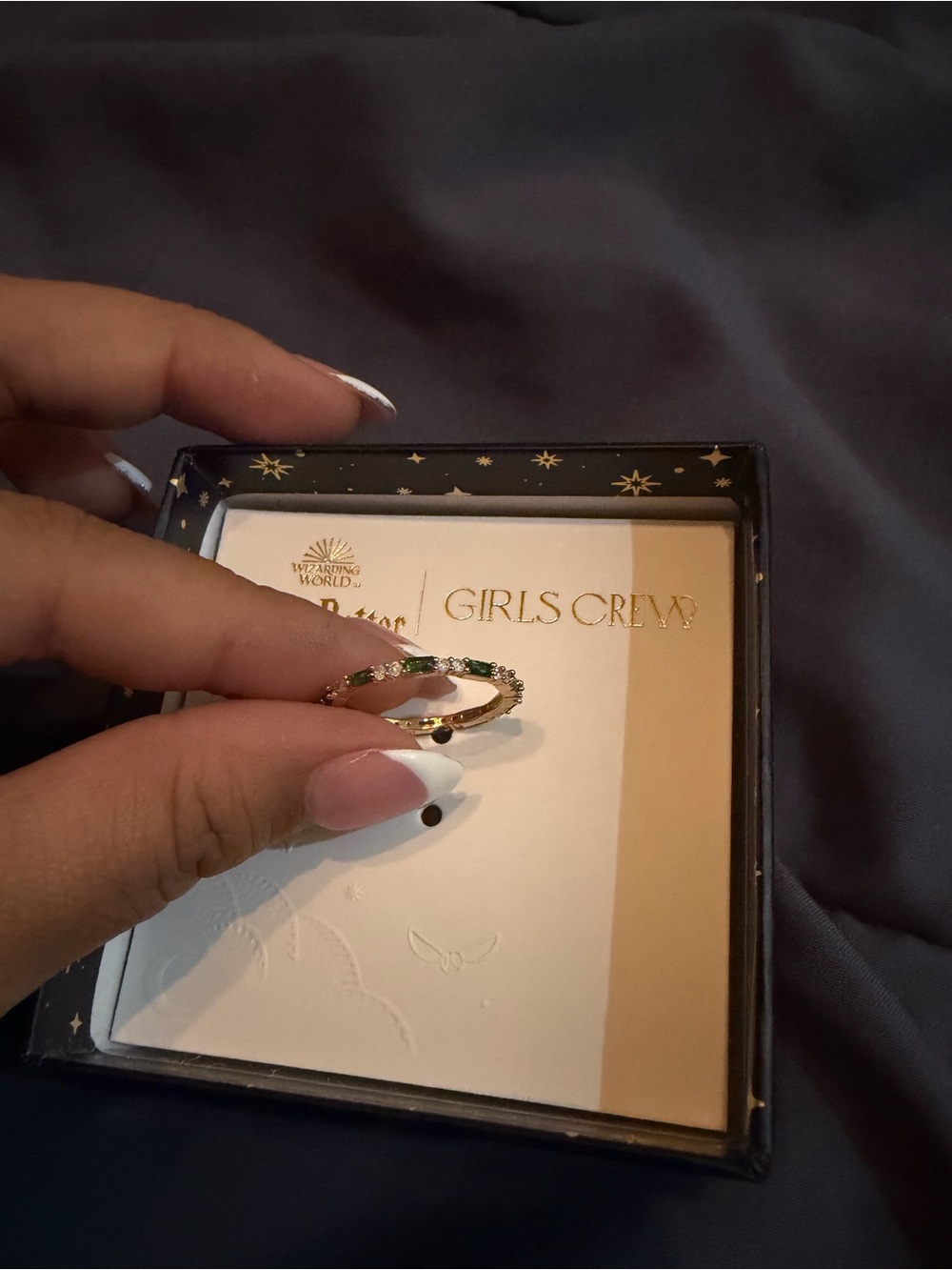 Girls Crew Slytherin house ring (size 7)